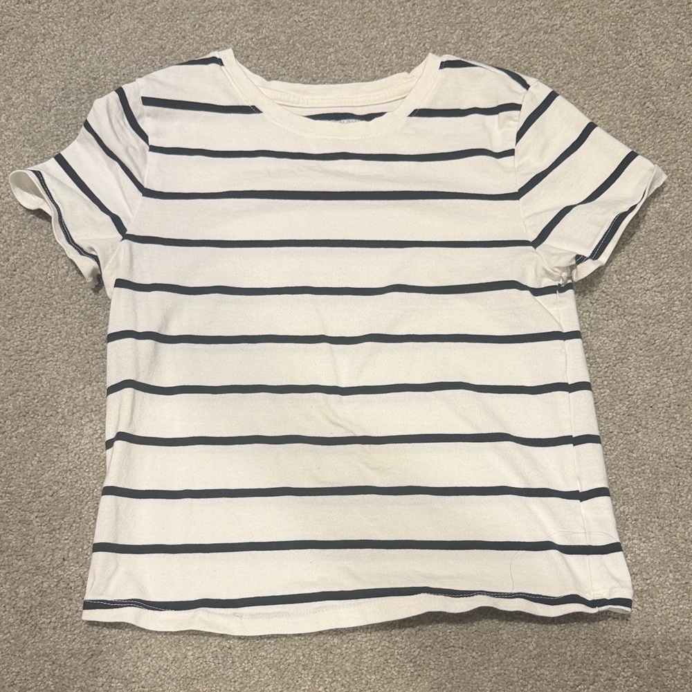Old Navy Navy and White Striped Tee